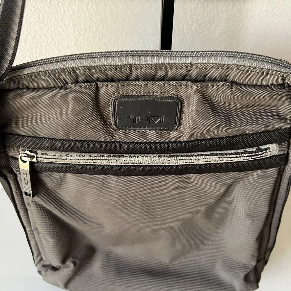 Tumi Men’s Small Nylon Crossbody Bag Grey